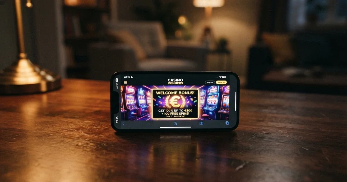 Pantalla de bienvenida de un casino online con una oferta destacada de bono sin depósito de 50 euros