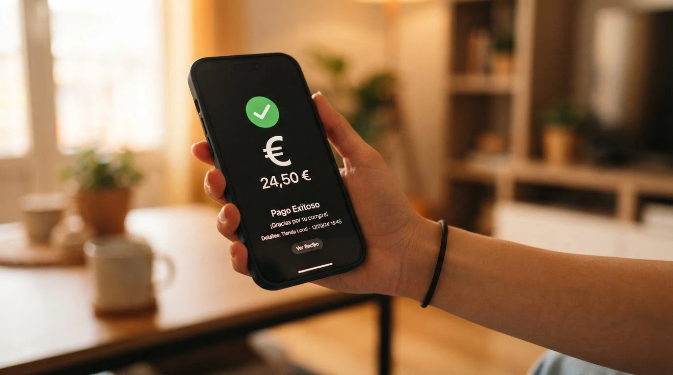 iPhone mostrando la pantalla de pago con Apple Pay junto al logotipo de un casino online español