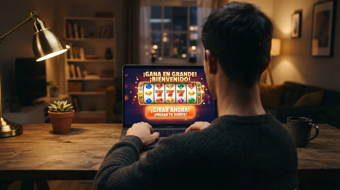 Interfaz de bienvenida de un casino online con el logotipo de Bet365 y una selección de tragaperras destacadas