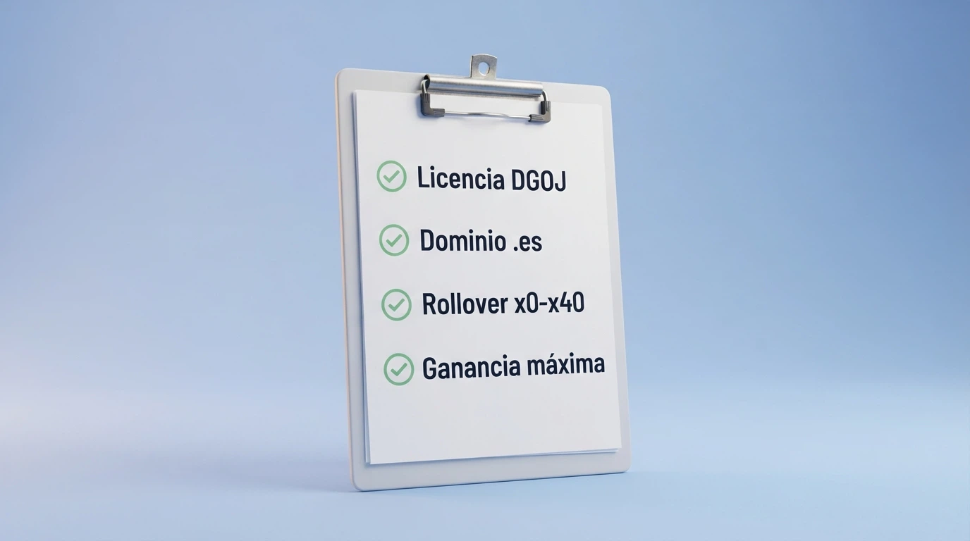 Lista de verificación con los criterios clave para elegir un casino online seguro en España