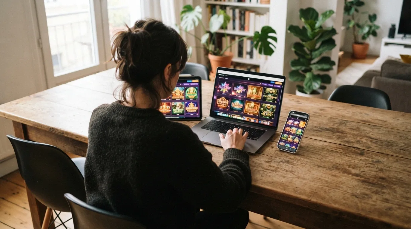 Vista comparativa de las páginas de inicio de tres casinos españoles con licencia DGOJ que integran Hacksaw Gaming