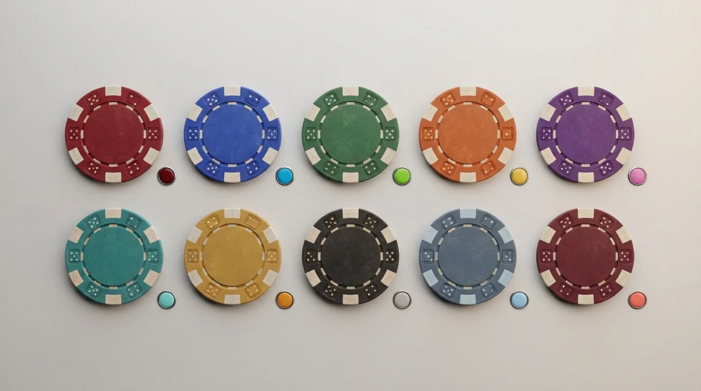Una cuadrícula visual con fichas de casino ordenadas, cada una con un distintivo de bono sin depósito y un código de colores por tipo de oferta