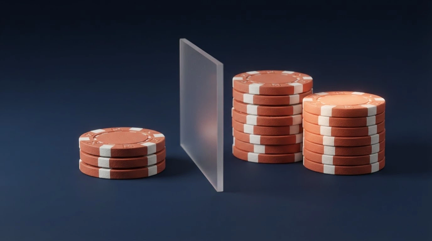 Representación visual de un depósito de 50€ que genera 100€ adicionales en saldo de bono, con el saldo real y el de bono claramente diferenciados por color