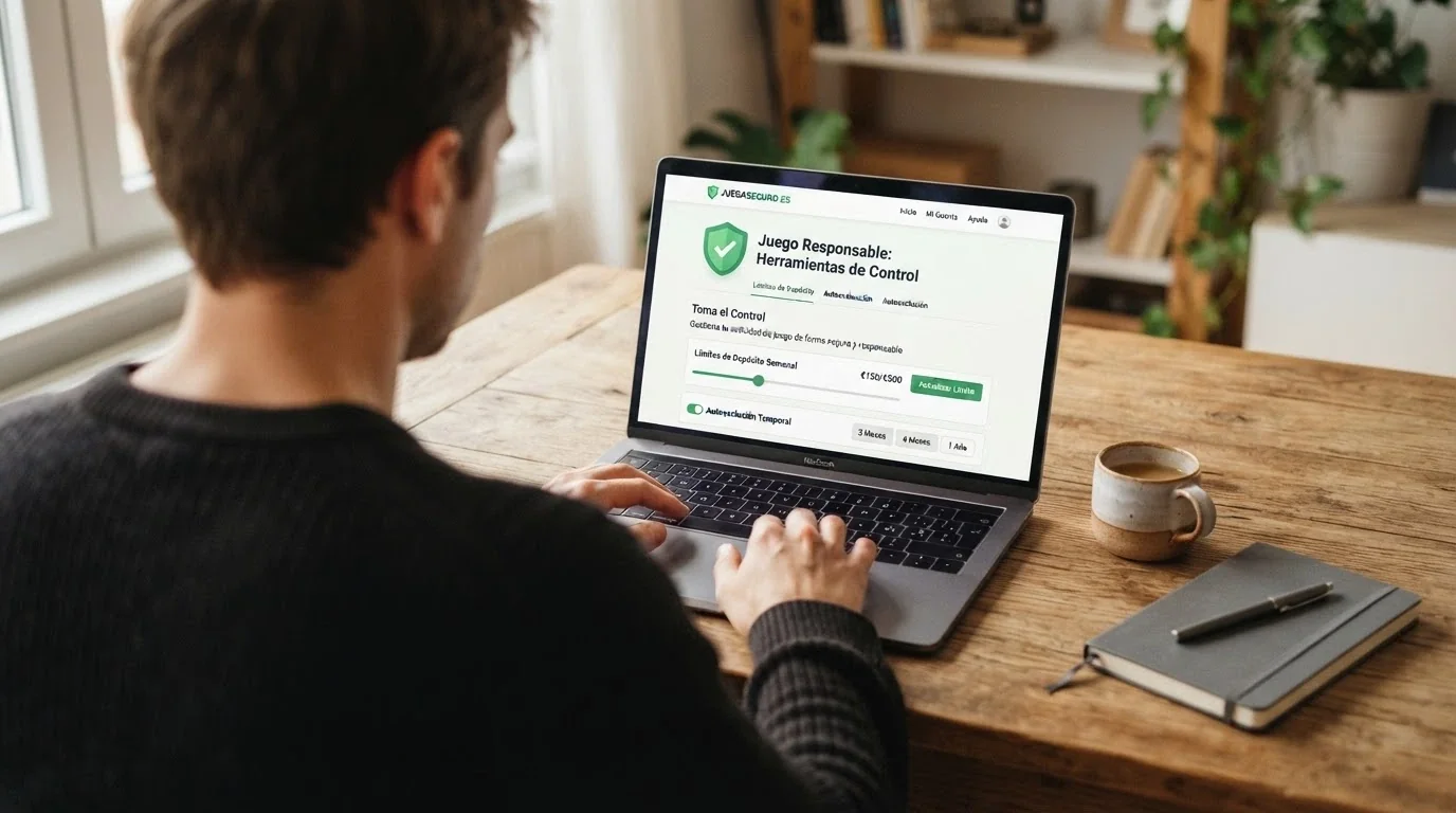 Pantalla del portal de juego responsable de la DGOJ con mención al RGIAJ y los límites de depósito obligatorios