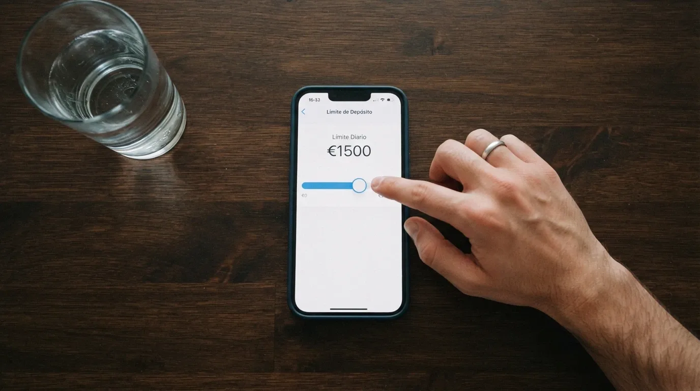 Panel de configuración de límites de depósito en un casino online español