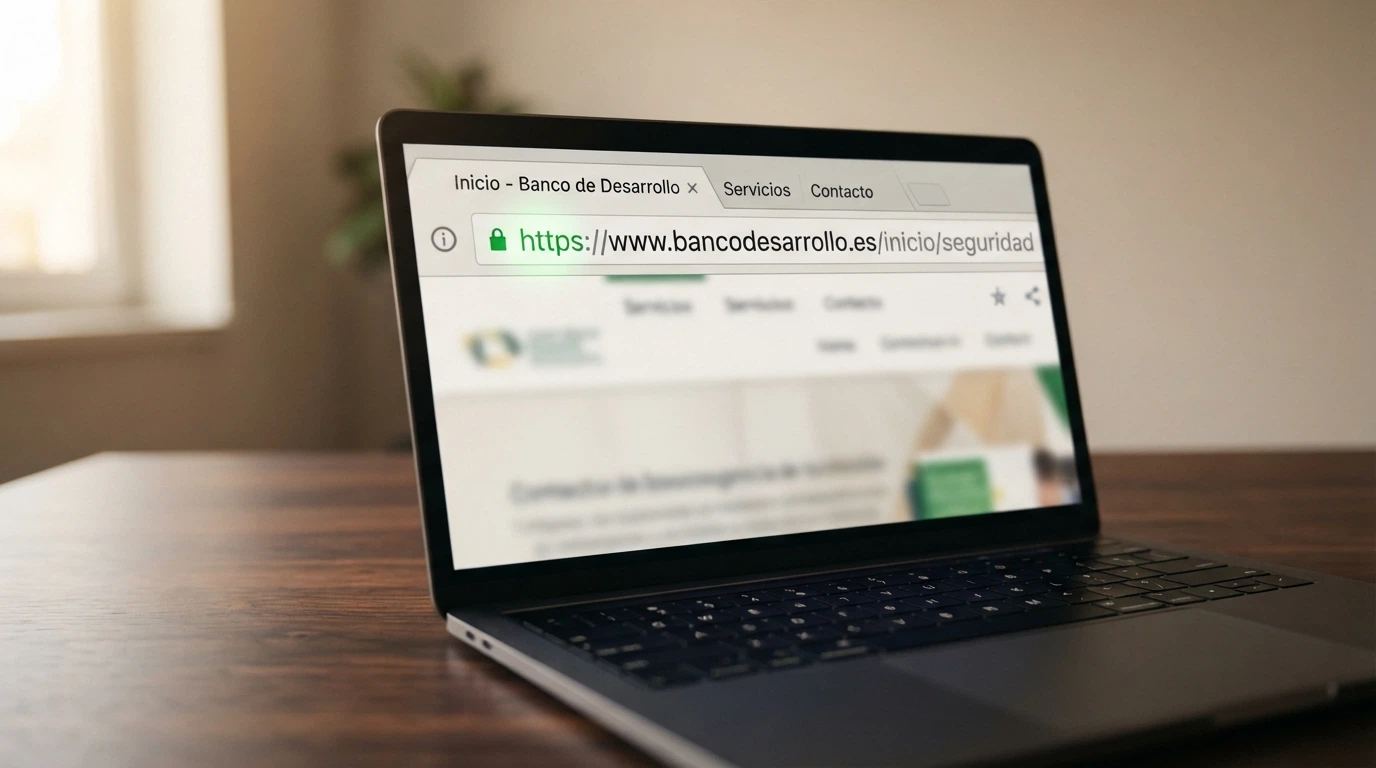 Captura de la barra de direcciones de un navegador mostrando el dominio .es y el candado de seguridad