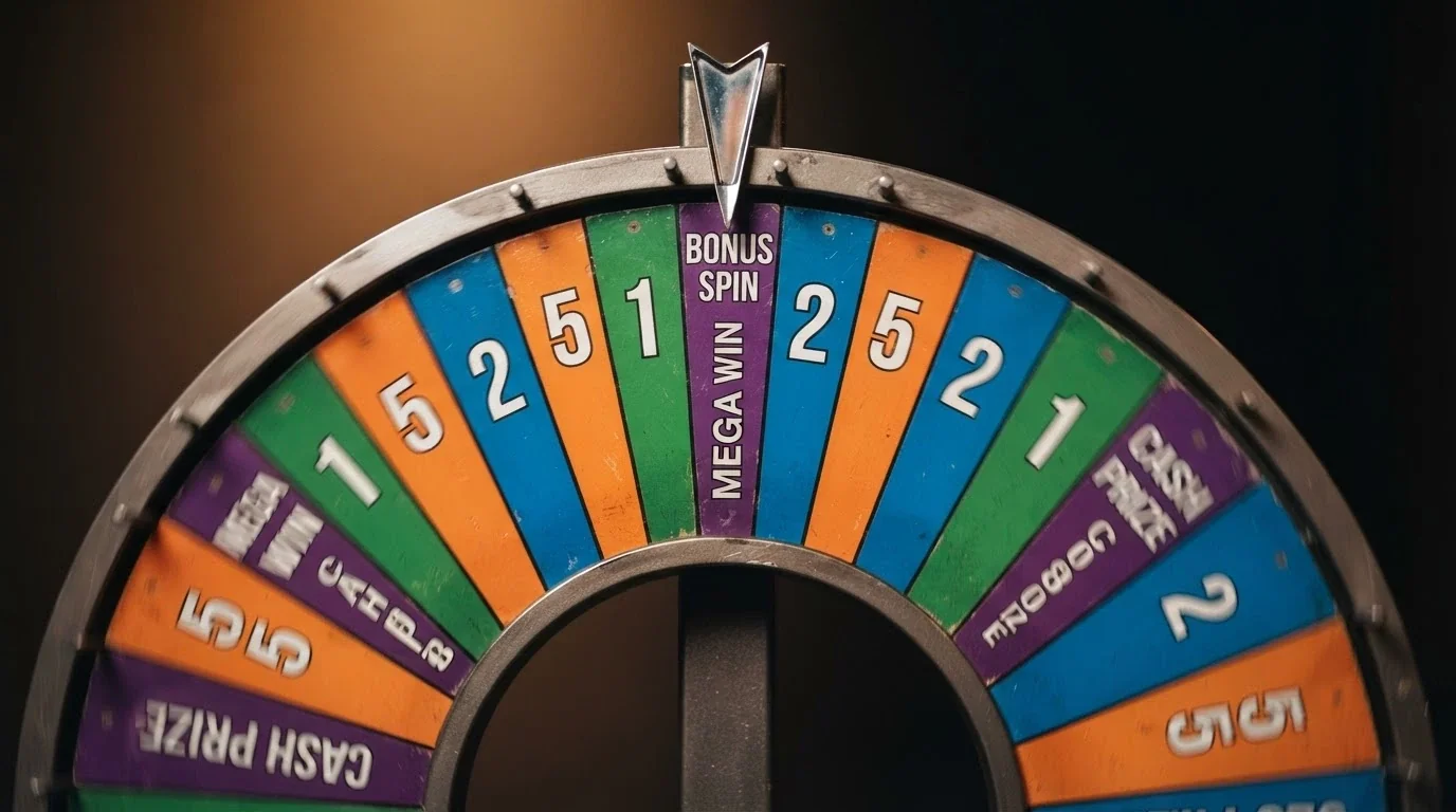 Primer plano de la rueda de Crazy Time mostrando los segmentos numerados y las casillas de bonificación con sus colores distintivos